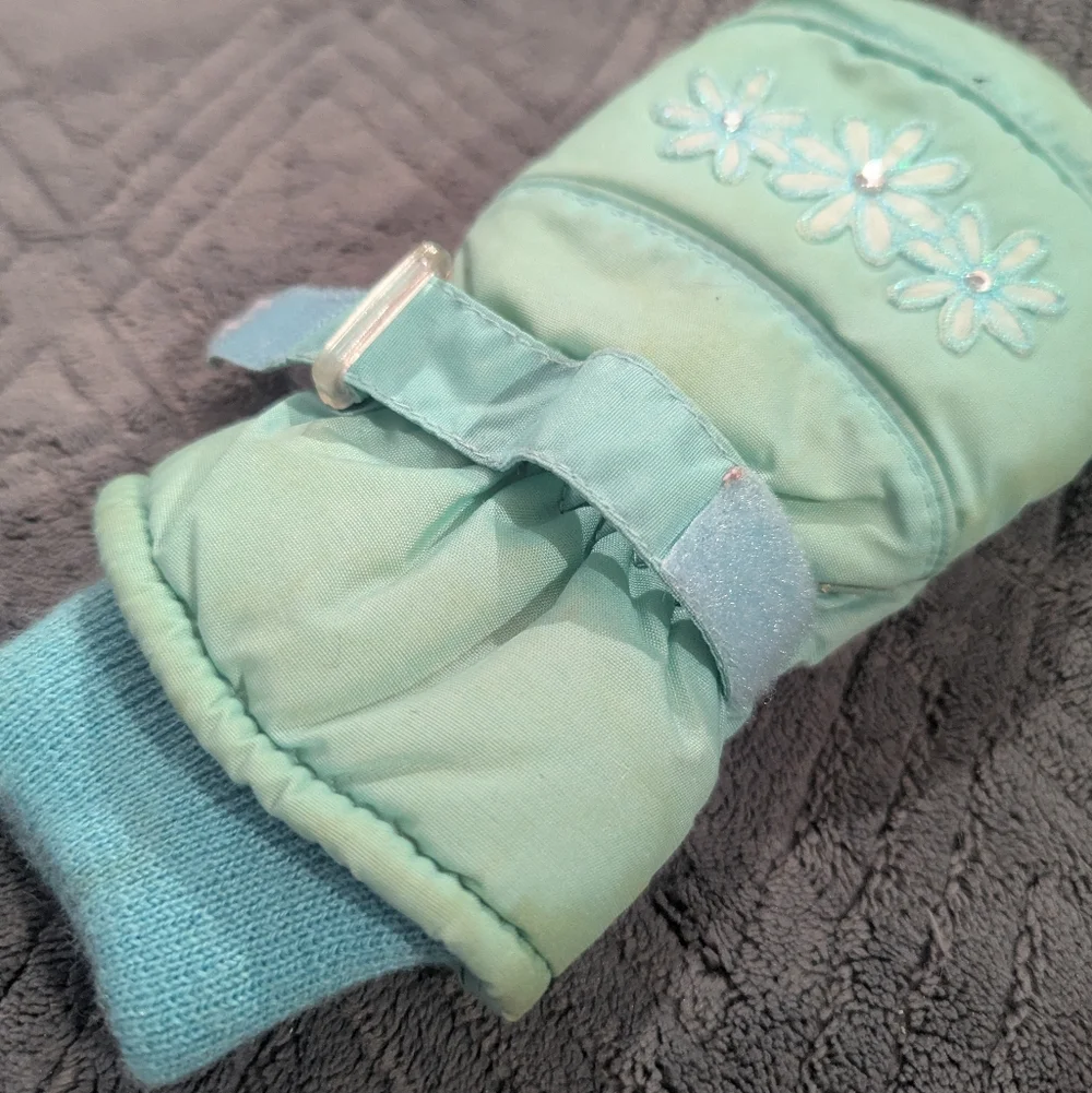 Kids Teal Insulated Mittens